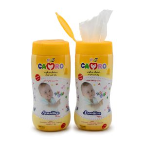 دستمال مرطوب کودک 70 برگی استوانه ای کمرو camro